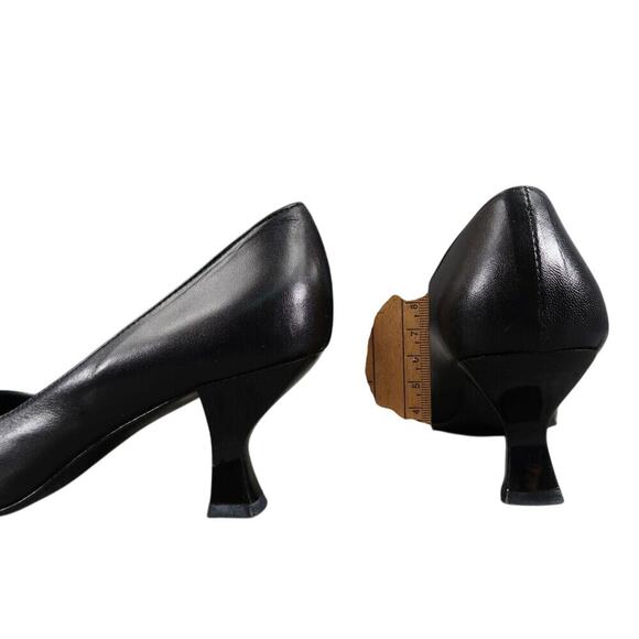 Charles David Shoes Womens 6 Pump Heels Leather Black Spool Square Toe Fashion - Picture 7 of 15